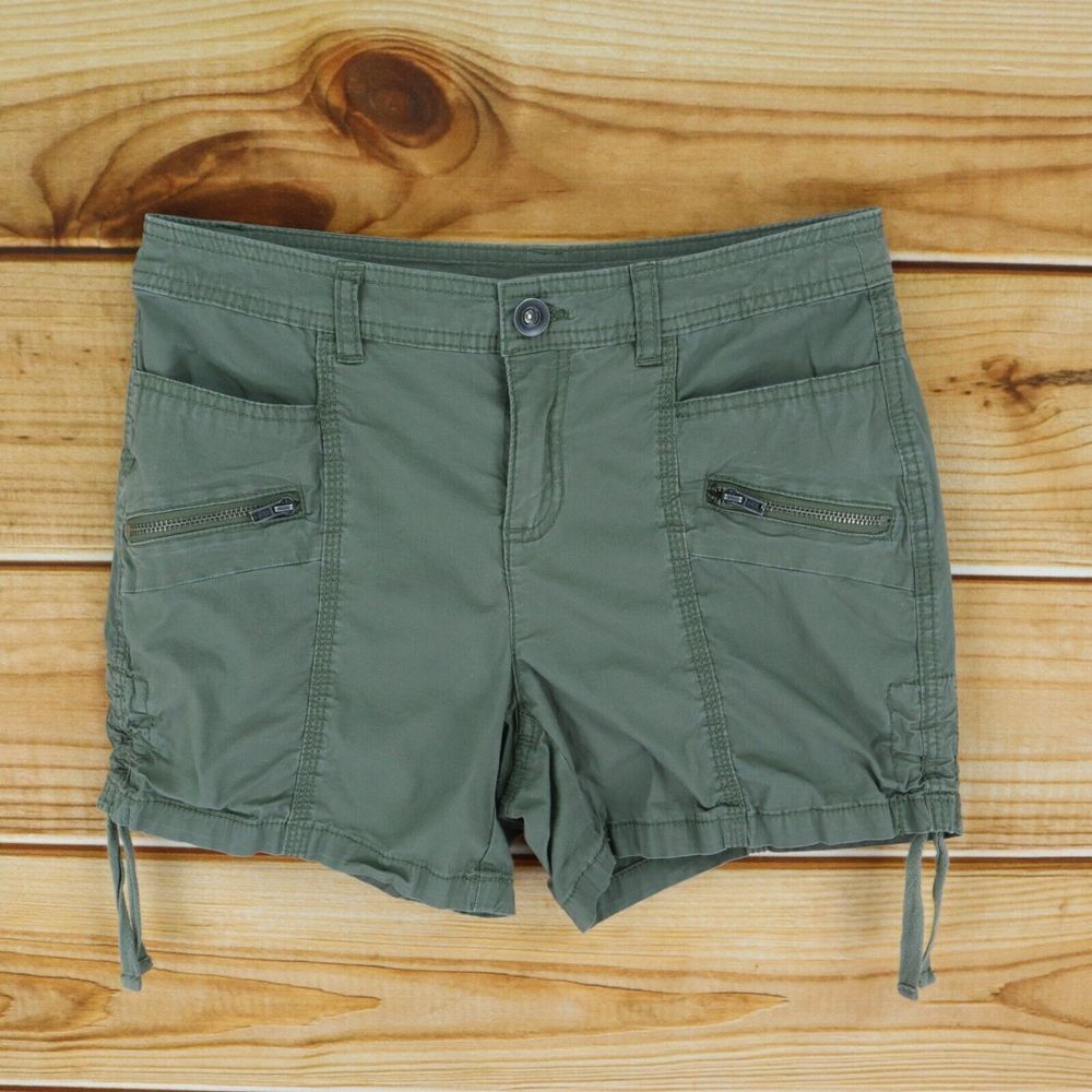 Style & Co. Shorts Zipper Pockets Womens Size 4 Green Cotton‎ Blend Belt Loops